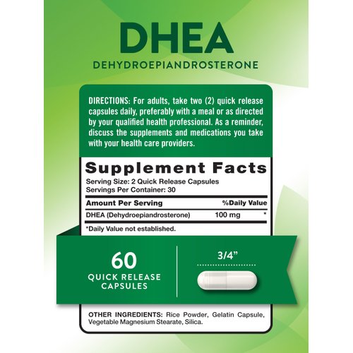 Nature's Truth DHEA | 100mg | 60 Capsules | Non-GMO & Gluten Free Supplement