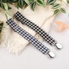 Pacifier Clip Leash Soothie Holder Unisex Plaid Button for boy （2 Pack）