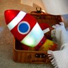 BSTAOFY Light up Red Rocket Plush Toys Stuffed LED Glow Soft Cozy Nightlight Kids Gifts for Toddlers on Birthday Valentines Christmas, 14.5’’