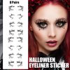 8 Pairs Eye Shadow Eyeliner Face Eye Tattoo Stickers for Women Halloween Makeup, Horror Spider Web Skull Bat Eyeshadow Fake Temporary Tattoo Stickers for Halloween Masquerade Party Favor Supplies