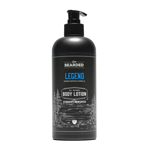 Live Bearded Premium Men's Body Lotion - All-Natural Hydrating Formula - Aloe Vera, Coconut Oil, Avocado Oil - Moisturizing Body Lotion for Men, Mens Lotion for Dry Skin - Legend Scent