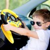 deAO Kids Steering Wheel for Backseat with Car Key Pretend Driving Simulated Driving Steering Wheel Toy with Light and Music Gifts for Kids (Yellow)