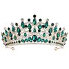 ShulaSHOP Green Wedding Tiara for Women, Crowns for Women Rhinestone Bridal Crown Princess Tiara Headband, Costume Party Accessories for Brithday Halloween