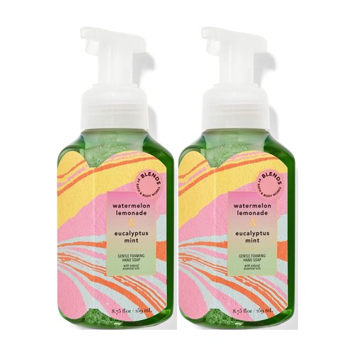 Bath and Body Works Gentle Foaming Hand Soap 8.75 Ounce 2-Pack (Watermelon Lemonade & Eucalyptus MInt)
