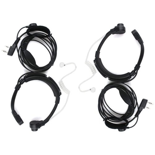 2Pack Throat Mic Covert Acoustic Tube Noise Reduction Reinforced Earpiece Headset with Finger PTT Compatible with Baofeng BF-F8HP BF-F9 UV-82 UV-82HP UV-82C UV-5R+ UV-5RA UV-5RE Two Way Radio