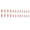Gentle Claws Press On Nails | Shiny White Tip Pearl Nude Nails, Medium Coffin Squared French Tip Press On Nails for Women and Girls, 24 Pcs Reusable White Nude Fake Nails (Ballet)