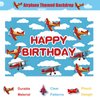 Airplane Birthday Party Decorations,Airplane party Supplies Kit-Balloons Arch Garland Kit,Airplane Birthday Backdrop,Tablecloth,Cake Topper,Airplane Birthday Party Supplies