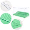 Mlikero Display Case for Minifigures Action Figures Blocks, Clear Acrylic Minifigure Display Case Box Storage, Dustproof Showcase with 3 Movable Steps Gift for Kids, Green…