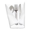 Disposable Plastic Cutlery Rolls | Looks Like Silver with Stainless Steel Coating, Formal Alternative Cutlery, Durable, Linen-Quality Napkin Full Size, WNA Brand 30ct