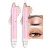 Kaely 2Pcs Cream Eye Shadow Brightener Sticks Set for Eyes Waterproof, Champagne & Sand Shimmer Cream Eyeshadow Applicator Stick Long Lasting Pigmented Eye Makeup sombras en crema para ojos 17+25