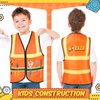 Xtinmee 2 Pcs Kids Construction Vest Children Construction Worker Costume High Visibility Safety Vest Dress up for Aged 3-8(Orange)