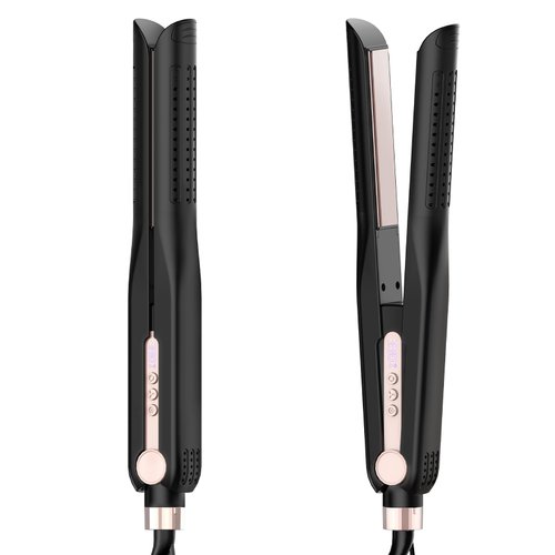 SKIMI Hair Straightener and Curler with Cool air,3D Floating Titanium Plate, 5 Adjustable Temp,Recovers Damaged Hair
