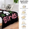 Just A Girl Who Loves Birds Throw Blanket Cute Flower Floral Print Blankets Gifts for Couch Sofa Bed Stuff Decor Soft Cozy Fleece Plush Flannel Bedding for Lover Women Girls Kids Adults 40"x50"