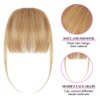 Human Hair Wispy Bangs Clip in Hair Extensions Blonde Air Bangs Fringe with Temples Hairpieces for Women Curved Bangs for Daily Wear(30# Blonde Bangs)
