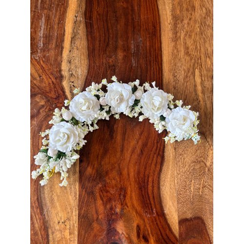 Wonderful Flower Hair Clips, White Bridal Hair Accessories for Women, Sparkly Hair Pins, Fancy Flower Hair Barrettes for Wedding, Bride, Long Hair