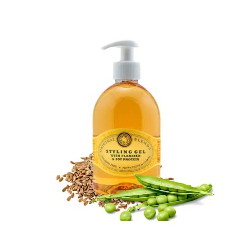Original Blends Pump Styling Gel - Natural Hair Gel with Flaxseed & Soy Protein - Non-Flaking, Firm or Light Hold for All Hair Types - Hair Product for Adults & Children - (17.25 Fl Oz Dispenser)