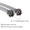 Vataler Faucet Line Connector Braided 304 Stainless Steel Supply Hose 1/2 I.P. Female Thread to 1/2 I.P. Female Straight Thread Faucet Hose Replacement (One Pair) (24 Inch)