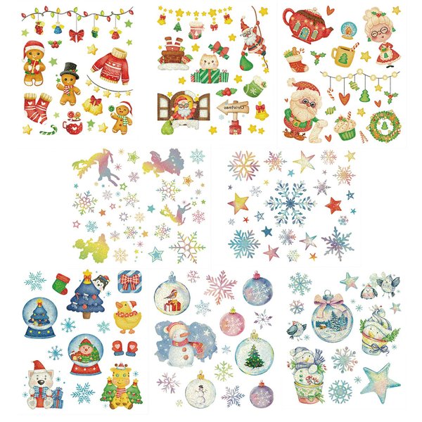 Konsait 145+ PCS Glitter Christmas Temporary Tattoo Kids Adult Winter Snowflake Tattoos Stocking Stuffers Fillers for Kids Xmas Waterproof Tattoo Stickers for Boys and Girls Xmas Party Favors