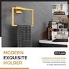 Hand Towel Holder Brushed Gold, Angle Simple SUS304 Stainless Steel Square Towel Ring, Bathroom Towel Hanger for Wall, 7.09-Inch