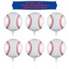 6 Pack 18 Inches Baseball Balloons Baseball Party Decorations Foil Balloons for Baseball Themed Party Supplies Summer Birthday Sports Party Favors Baby Shower Decoration