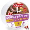 XFasten Double Sided Tape Clear, Removable, 2-Inch by 30-Yards, Ideal as a Gift Wrap Tape, Holding Carpets, and Woodworking