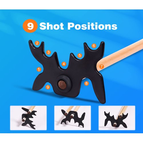 GSE Black Plastic Slip-On Bridge Portable Moosehead Bridge Head, Pool Billiard Cue Bridge Head, Billiard Pool Cue Accessories for Pool Table (1-Pack)