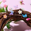 Molain 100Pcs Mini Resin Butterflies Flowers, Miniature Dollhouse Accessories Tiny Butterflies for Crafts, Mini Resin Flowers Figurines for DIY Fairy Garden Dollhouse Micro Landscaping Decoration