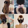 3 Pieces Solid Color Elastic Hair Scrunchies with Pearl Tassel Party Hair Tie Ponytail Holder Ropes Hair Accessories Headbands
