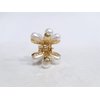 Generic Small mini gold flower metal hair claw clip with faux pearls