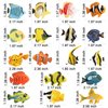 SCAHOW 18PCS Tropical Fish Toys for Kids, Plastic Assorted Miniature Sea Creatures Toys, Fake Toy Fish, Mini Ocean Animal Figures for Toddlers