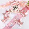SuPoo Birthday Girl Crown and Sash Flower Birthday Headband Princess Crown Glitter Hair Band Cute Birthday Sash Tiara for Girls Happy Birthday Decorations for Girl Birthday Accessories