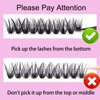 DIY Eyelash Extension 240pcs 40D Cluster Lashes Long False Eyelashes Individual Lashes Cluster Eyelash Extensions (40D-0.07D-13mm)