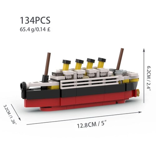 MIKEMENG 134pcs MOC Titanic Break in Half Building Blocks RMS Cruise Ship Shipwreck DIY Boat Construction Children Toys Gifts