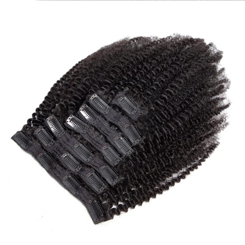 Kinky Curly Clip in Hair Extensions Real Human Hair 4B 4C Afro Kinky Curly Clip ins for Black Women Double Weft Natural Color 7pcs 70g/set 14Inch