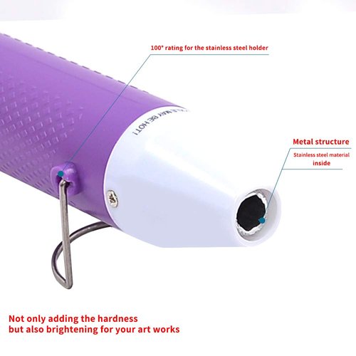 Heat Gun,mofa Embossing Mini Heat Gun,Hot Air Gun For Craft with Stand For DIY Embossing And Acrylic Paint Dryer,Multi-Purpose Electric Heating Nozzle 150W 110V(Purple)