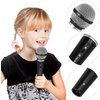 Minrnovas Microphone Toy for Kids Pretend Microphone Toy Plastic Microphone Fake Microphone Prop for Birthday Party Favors Pretend Play or Costume Prop Teen Boy Girl Gifts (Black-17cm)