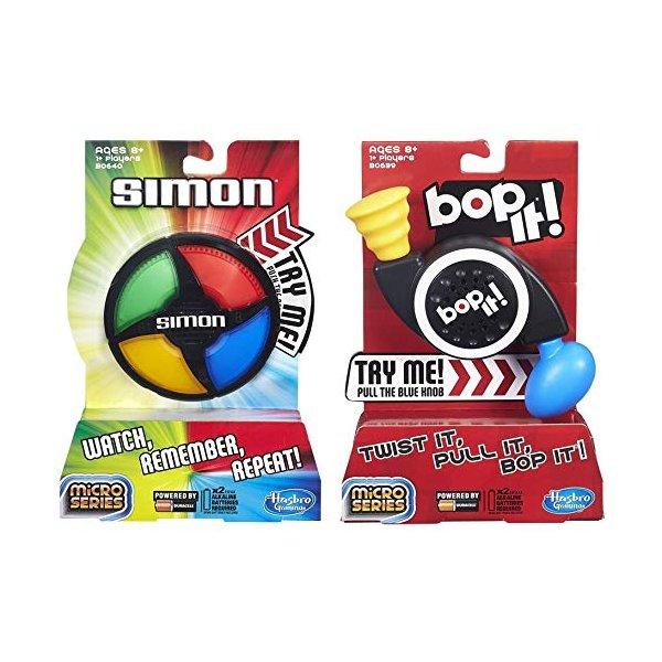 Simon Micro Series Game + Bop It Micro Series Game – Bundle of 2 Games