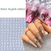 8 Sheets Retro English Letters Nail Stickers for Nail Art 3D Self-Adhesive Black White Gold Silver Design Nail Decals Pegatinas Uñas Personalized Letter Nail Art Stickers for Women DIY Manicure Tip