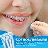 Preteen Kids Floss Threaders, Deep Clean Orthodontic Threader Floss for Braces, Bridges, and Implants 200PCS (4Pack)
