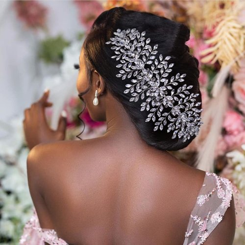 DIMNIE Wedding Hair Comb for Brides Hair Accessories for Wedding Rhinestone Wedding Headpiece for Women