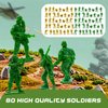 AuntyFey Army Men Playset with Army Men Action Figures, Army Men Soldiers Toys for Boys Kids Ages 4-8-12, Military Toys Set with Army Men Tank, Plane, Green Army Men, Army Guys, 4 Cars