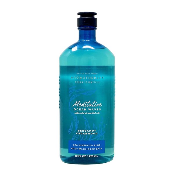 Generic Bath + Body Works Meditative Ocean Waves Bergamot Cedarwood Body Wash and Foam Bath, 10 Ounces