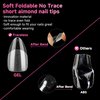 UNA GELLA Short Almond Nail Tips, 312pcs Short Almond Gel x Nail Tips Half Matte Almond Press On Nails Clear Acrylic Fake Nails for Full Cover Nail Extension Home DIY Nail Salon 12 Sizes