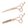 PURPLEBIRD Hair Cutting Scissors Thinning Shear Set Professional Barber 6 inch Texturizing Blending Shear Razor Edge Haircut Styling Kit for Men, Women, and Kids, Japanese Stainless Steel, Rose Gold