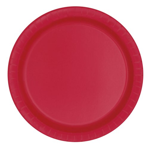Ruby Red Solid Round Dessert Paper Plates - 7" (Pack of 8) - Vibrant Party Plates for Appetizing Treats - Perfect for Birthdays & Events