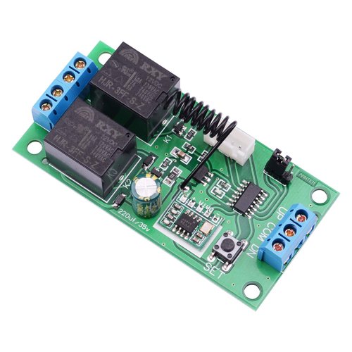 Motor Wireless Remote Switch 12V Universal 2 Channel RF Remote Control, 433Mhz Remote Receiver Switch 9V - 12V DC Motor Controller 2 Transmitter with 1 Receiver