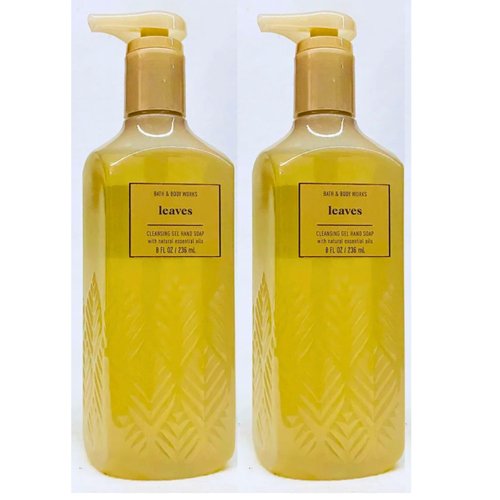Bath & Body Works Cleansing Gel Hand Soap, Pack of 2, 8oz Each Bottle (Leaves)