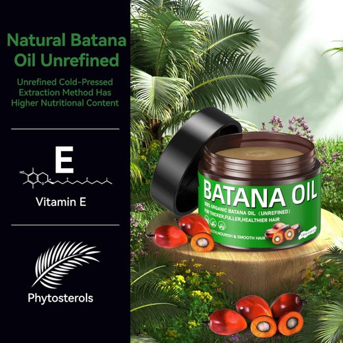 ZIIDII Raw Batana Oil for Hair Growth 100% Natural Raw and Pure Unrefined Batana Oil Dr. Sebi Organic Hair Oil,Prevent Hair Loss,Restores Damaged Hair and Scalp,Moisturize Scalp 4.05 OZ