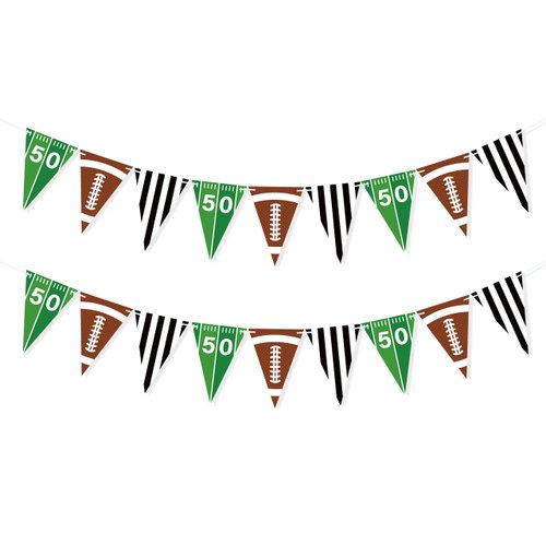 VILIFEVER 2 Pieces Football Garland Banner Football Party Decorations, Paper Football Pennant Flags American Football Sports Theme Birthday Party Supplies, Pre-Strung