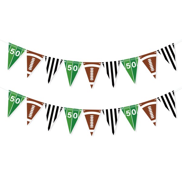 VILIFEVER 2 Pieces Football Garland Banner Football Party Decorations, Paper Football Pennant Flags American Football Sports Theme Birthday Party Supplies, Pre-Strung